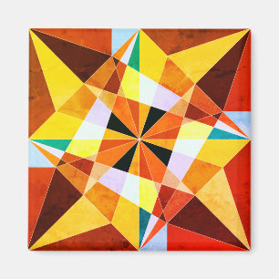 Aimant Couleurs Chaudes Formes Géométriques Angulaires Fr