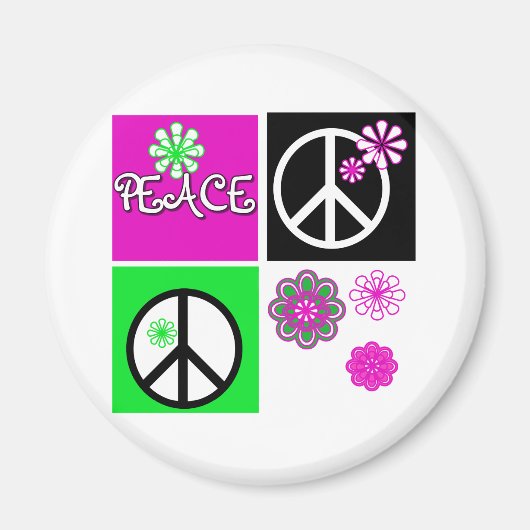 Aimant Couleurs chaudes Paix (Devant)