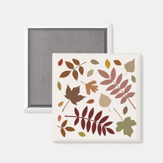 Aimant Couleurs d'automne sur crème tombante Feuille (Recto/Verso)