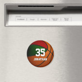 Aimant couleurs de l'équipe de basket rouge vert (In Situ (Lave-vaisselle))