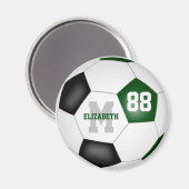 Aimant couleurs de l'équipe de football noir vert (Recto/Verso)