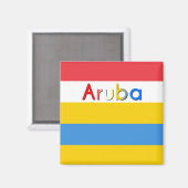Aimant Couleurs du drapeau d'Aruba (Recto/Verso)