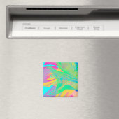 Aimant COULEURS FLUO - Art Fractal - (In Situ (Lave-vaisselle))