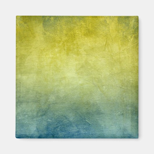 Aimant Couleurs Grunge - Jaune & Bleu (Devant)