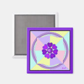 Aimant Couleurs pastel & coeurs violets battre (Recto/Verso)