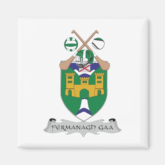 Aimant Couleurs pour l'équipe GAA du Comté de Fermanagh (Devant)