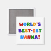 Aimant Couleurs vives Meilleurs Tshirts Nanna (Recto/Verso)