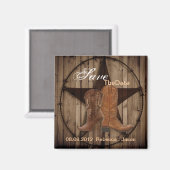 Aimant Country Cowboy Boots Western Wedding enregistrer l (Recto/Verso)