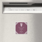Aimant Country Lace Mason Jar Burgundy Enregistrer la dat (In Situ (Lave-vaisselle))