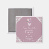 Aimant Country Lace Mason Jar Rose Enregistrer la date (Recto/Verso)