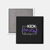 Aimant Coup de pied de hache de kickboxing (Recto/Verso)