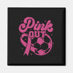 Aimant Coup de pied rose pour un football de cure Sein Ca