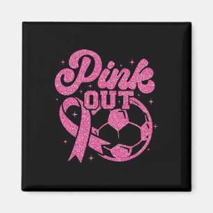 Aimant Coup de pied rose pour un football de cure Sein Ca