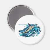 Aimant Coup de projectile sur Marlin avec du thon (Recto/Verso)
