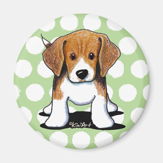 Aimant Coupe Beagle KiniArt (Devant)