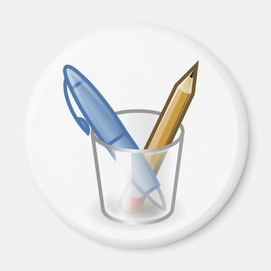 Aimant Coupe de crayon de stylo de l'écrivain (Devant)