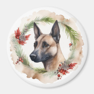 Aimant Coupe de Fête de la couronne de Noël Malinoi