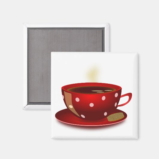 Aimant Coupe Rouge de café (Recto/Verso)