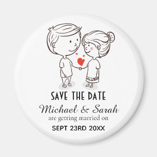 Aimant Couper deux dessins Enregistrer le Mariage de date