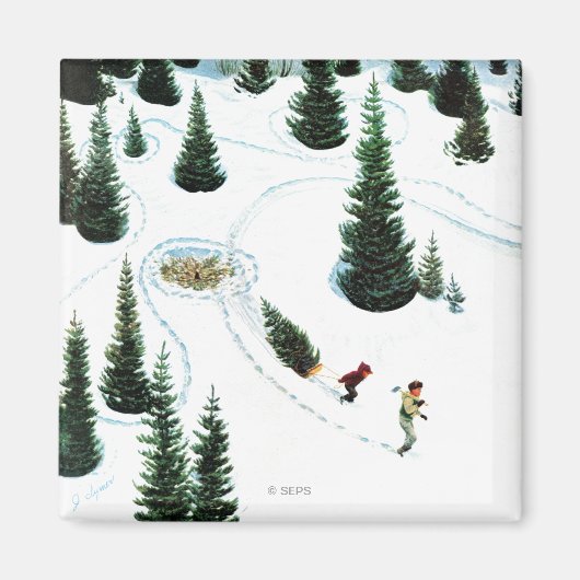 Aimant Couper l'arbre (Devant)