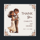 Aimant couple Brown jeunes mariés dansant faveurs de mari<br><div class="desc">couple Brown jeunes mariés danser mariage faveurs aimant,  facilement customisé</div>