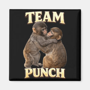 Aimant Couple de bébés singes équipe Punch avec un nouvel