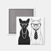 Aimant Couple de chats (Recto/Verso)