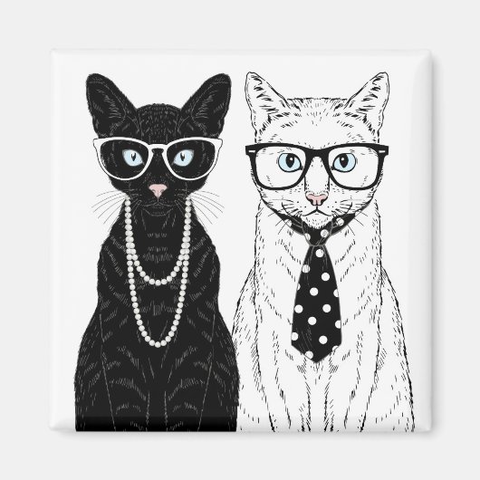 Aimant Couple de chats (Devant)
