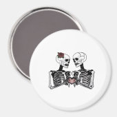 Aimant Couple de squelette romantique - Gothique Avec Mai (Recto/Verso)
