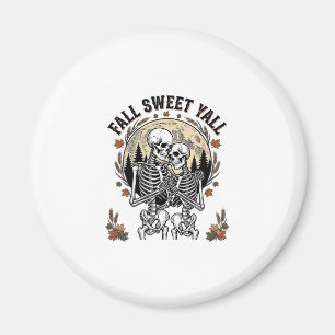Aimant Couple de squelettes d'automne Gravure vintage T-s