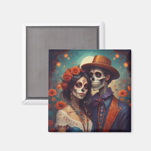 Aimant couple Dia de los Muertos (Recto/Verso)