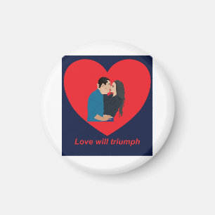 Aimant Couple engagé embrassant et embrassant