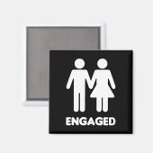 Aimant Couple engagé (Silhouette blanche) (Recto/Verso)