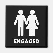 Aimant Couple engagé (Silhouette blanche) (Devant)