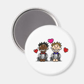 Aimant Couple gay bi-racial (Recto/Verso)