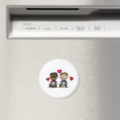 Aimant Couple gay bi-racial (In Situ (Lave-vaisselle))
