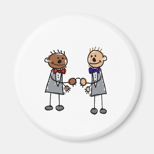 Aimant Couple gay interracial (Devant)