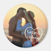 Aimant Couple Love Heart Photo Names (Devant)