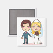 Aimant Couple marié tenant les mains (Recto/Verso)