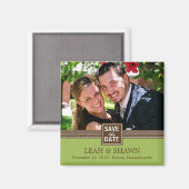 Aimant Couple Moderne Enregistrer L'Aimant Date (Lime) (Recto/Verso)