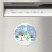Aimant Couple Neige Personnalisé (In Situ (Lave-vaisselle))