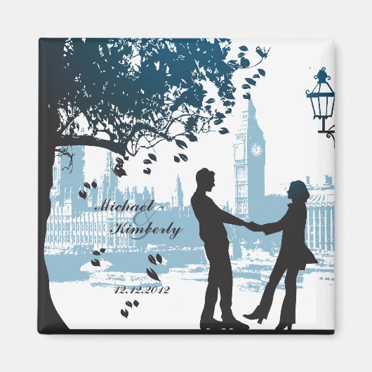 Aimant couple romantique amoureux enregistrer l'annonce d (Devant)