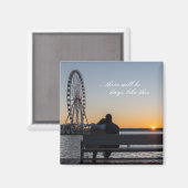 Aimant Couple Together Watch Sunset sur banc (Recto/Verso)