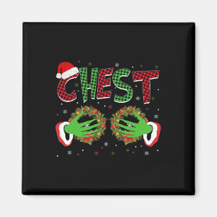 Aimant Couples amusants Plaid Pajamas de Noël Joyeux Homm
