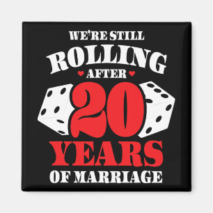 Aimant Couples mariés 20 ans - Funny 20e Mariage Anni
