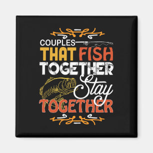 Aimant Couples qui pêchent ensemble Ensembles de pêche po