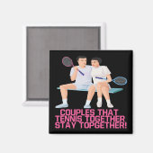 Aimant Couples Qui Tennis Ensemble (Recto/Verso)
