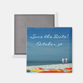 Aimant Couples sur la plage sablonneuse (Recto/Verso)