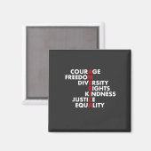 Aimant Courage Liberté Droits Diversité (Recto/Verso)