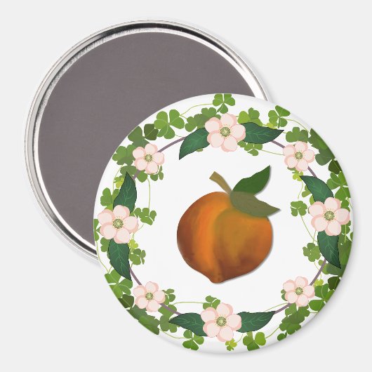 Aimant Courbe de fleur de pêche (Recto/Verso)